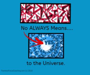 No Always Means Yes to the Universe